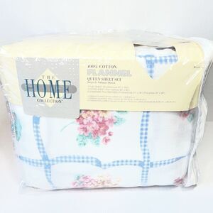 Vintage JCPenney Home Collection Queen Flannel Sheet Set 4 Piece Cotton